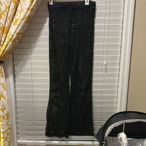 Black Crochet Pants Swimsuit Coverup